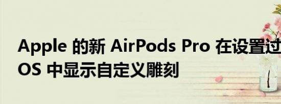 Apple 的新 AirPods Pro 在设置过程中在 iOS 中显示自定义雕刻