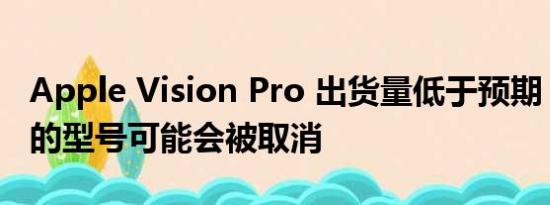 Apple Vision Pro 出货量低于预期；更便宜的型号可能会被取消